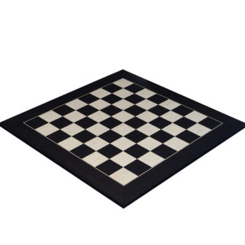 Asturias 60 cm ultra-matt black poplar chess board, three-quarter view