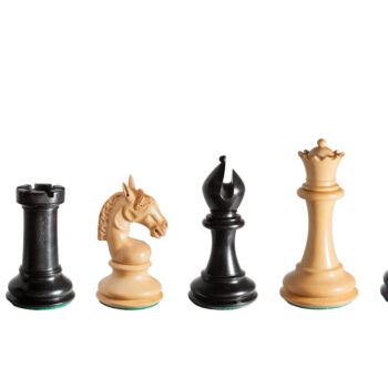Chevalier 4.4-inch chess pieces in ebony and boxwood