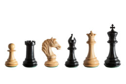 Florence 4.75-inch chess pieces in ebony and boxwood
