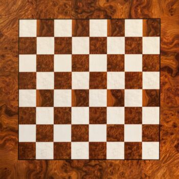Pisa 51 cm matt root of elm chess board, top view