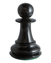 Black ebony chess pawn