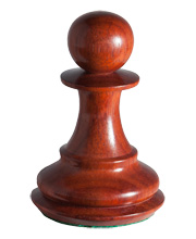 Red-brown padauk chess pawn