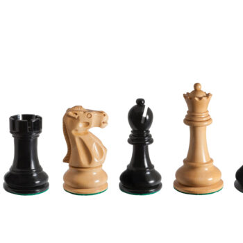 Viking 3.75-inch chess pieces in lacquered boxwood and ebony
